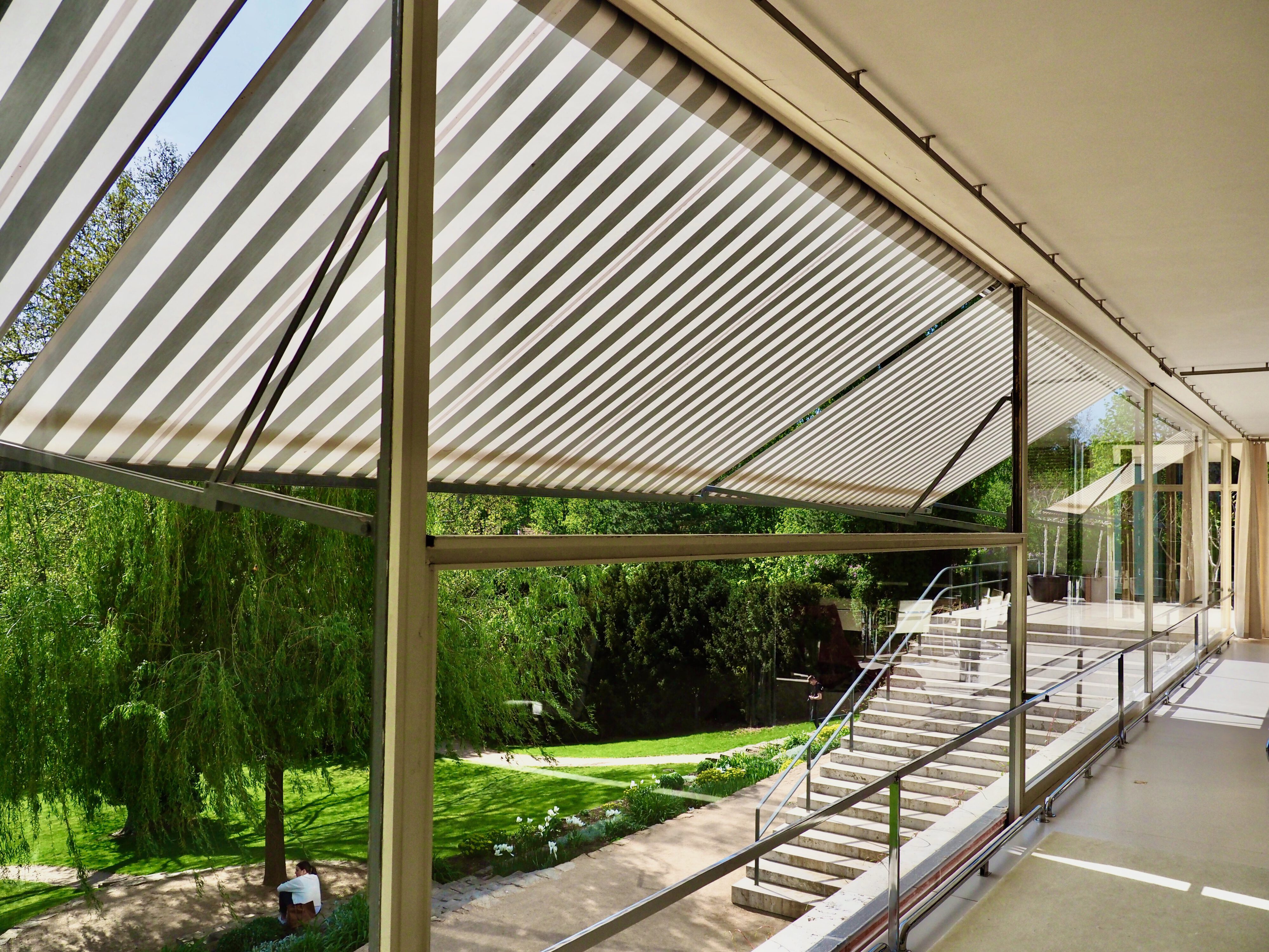 looking into the park of villa tugendhat