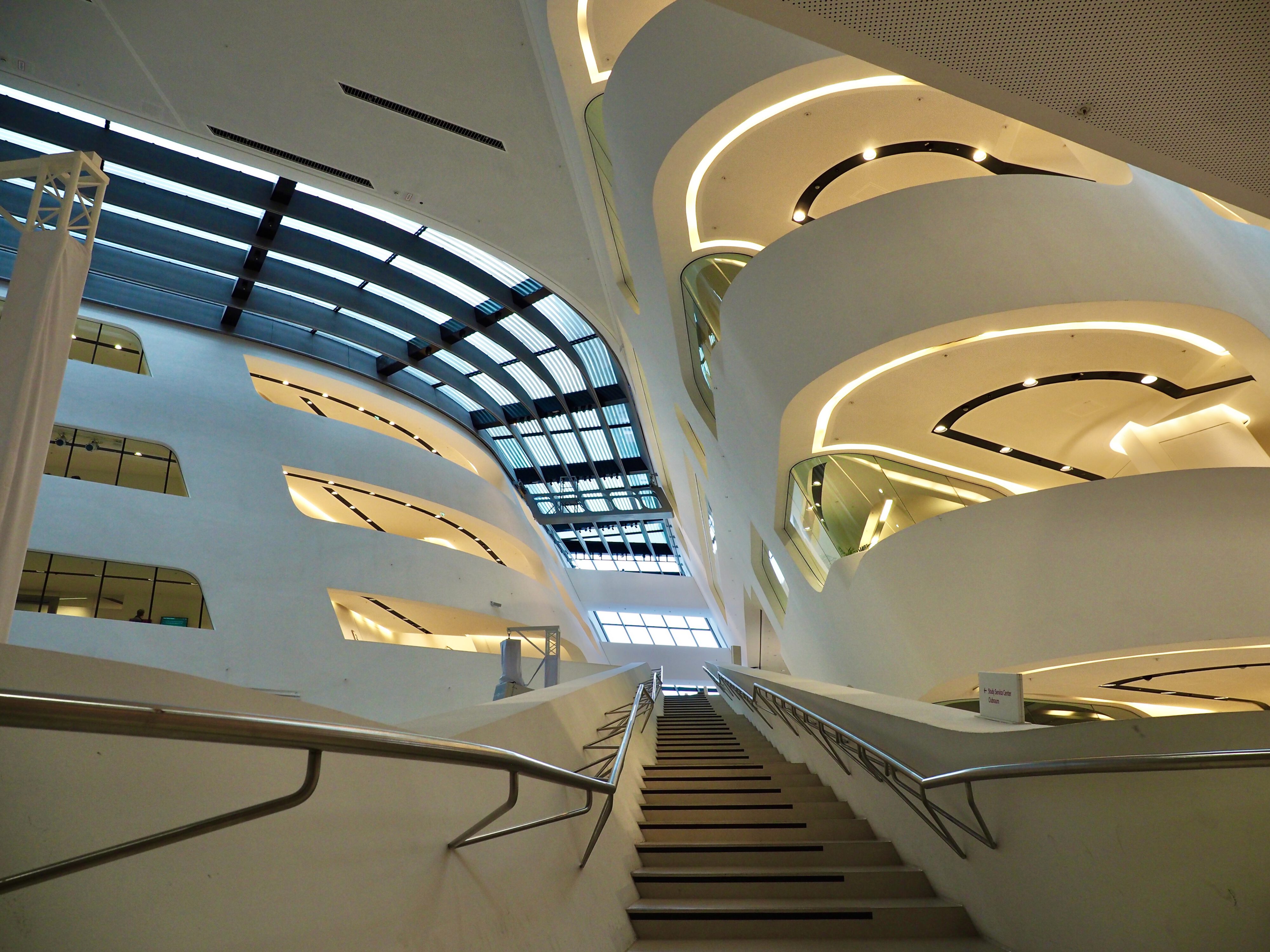The Library and Learning Centre of the University of Economics Vienna was planned by Zaha Hadid and opened in 2013